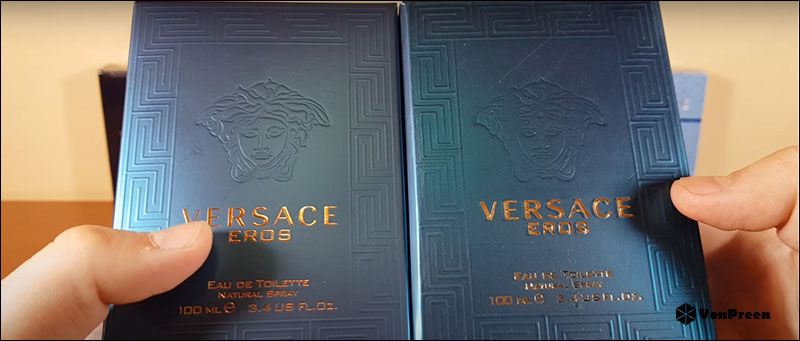 Cách nhận biết nước hoa Versace Eros thật - Logo thương hiệu Versace
