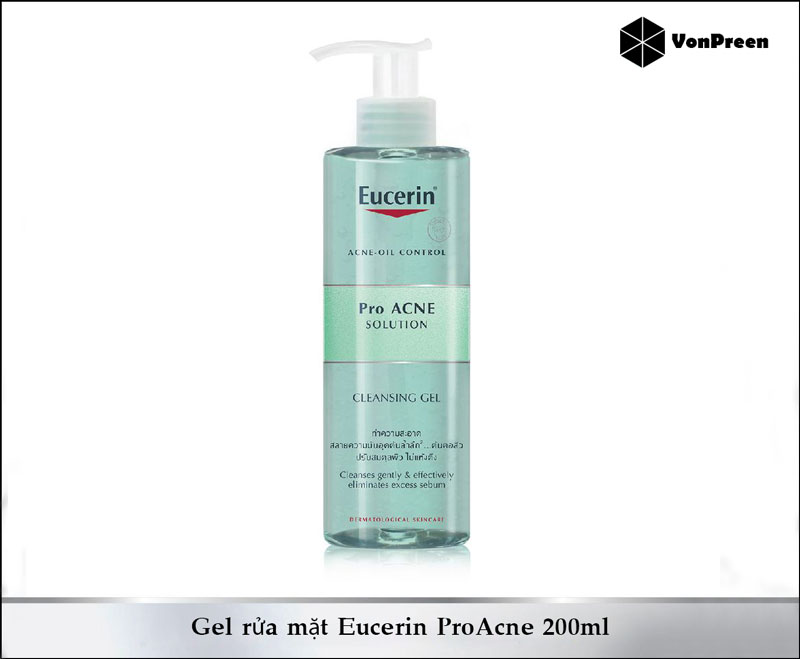 Gel rửa mặt Eucerin ProAcne Cleansing Gel 200ml chính hãng