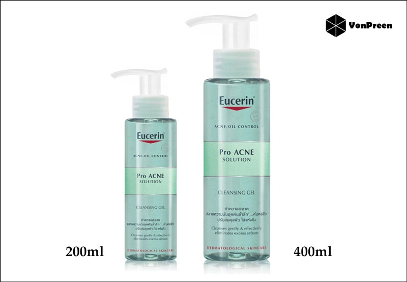Gel rửa mặt Eucerin ProAcne Solution Cleansing Gel 400ml chính hãng
