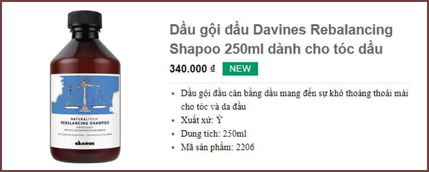 Dầu gội đầu Davines Rebalancing Shapoo 250ml