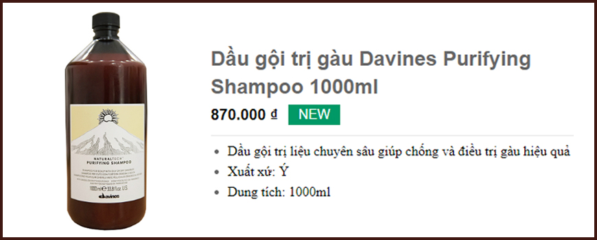 Dầu gội trị gàu Davines Purifying Shampoo 1000ml