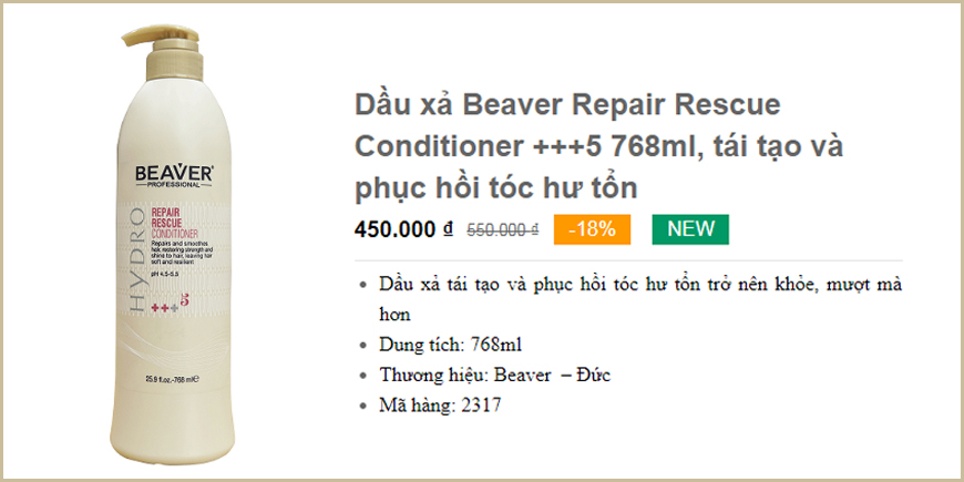 Dầu xả Beaver Repair Rescue Conditioner +++5
