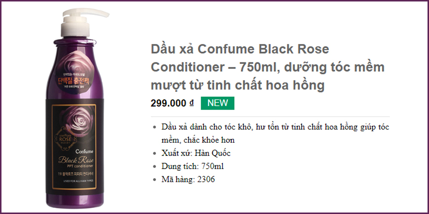Dầu xả Confume Black Rose Conditioner