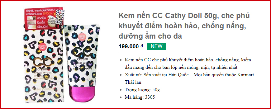 Kem nền CC Cathy Doll 50g
