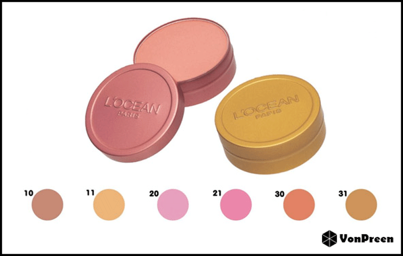 Phấn má hồng Locean Face Color Can Container - 9.5g hộp thiếc chuyên nghiệp 