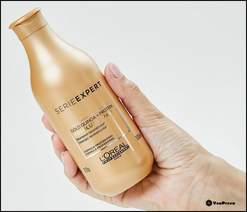 Dầu gội Loreal Serie Expert Gold Quinoa + Protein Absolut Repair Instant resurfacing shampoo - 300ml