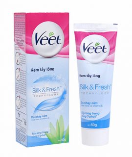 Kem tẩy lông cho da nhạy cảm Veet Silk & Fresh – 50g