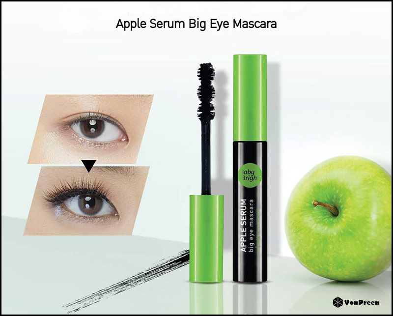 Mascara tinh chất táo Baby Bright Apple Serum Big Eye - 8g