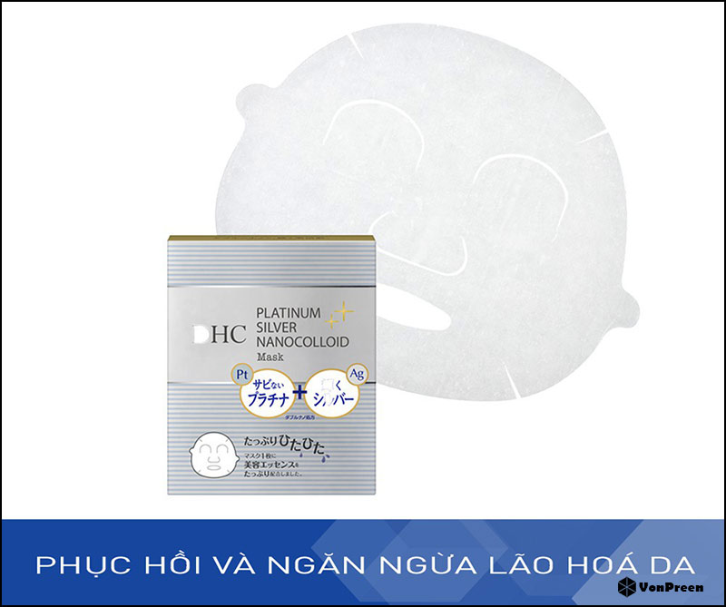 Mặt nạ giấy DHC nano Platinum Silver Nanocolloid Mask - 5pc