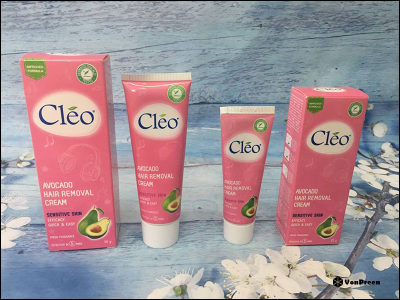 Kem tẩy lông cho da nhạy cảm Cleo Avocado Hair Removal Cream Sensitive Skin - 50g