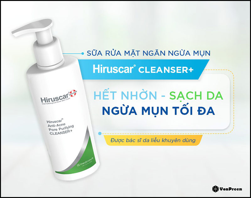 Top 5 sữa rửa mặt trị mụn-Sữa rửa mặt Hiruscar Anti-Acne Cleanser