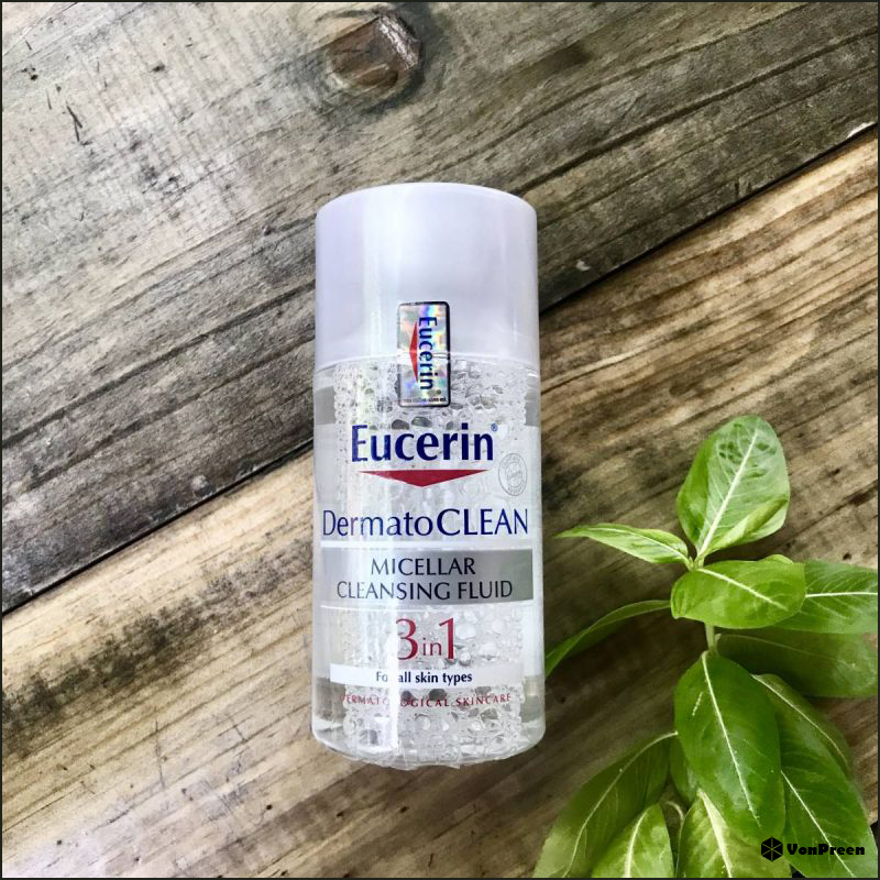 Gợi ý một số sản phẩm tẩy trang tốt cho da nhảy cảm- Nước tẩy trang Eucerin Dermato Clean Micellar Cleansing Fluid