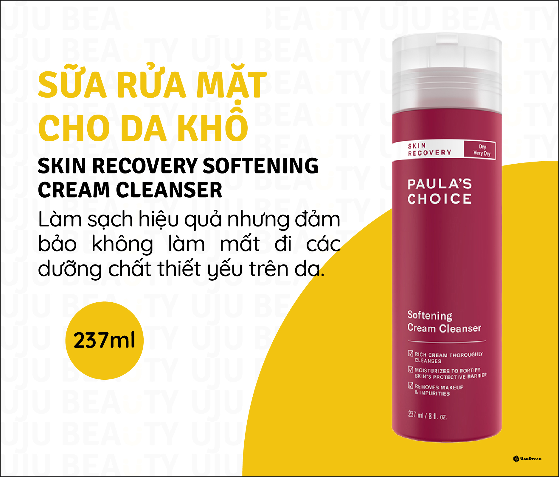 Rửa mặt mùa đông đúng cách-Sữa rửa mặt Paula’s Choice Skin Recovery Softening Cream Cleaser