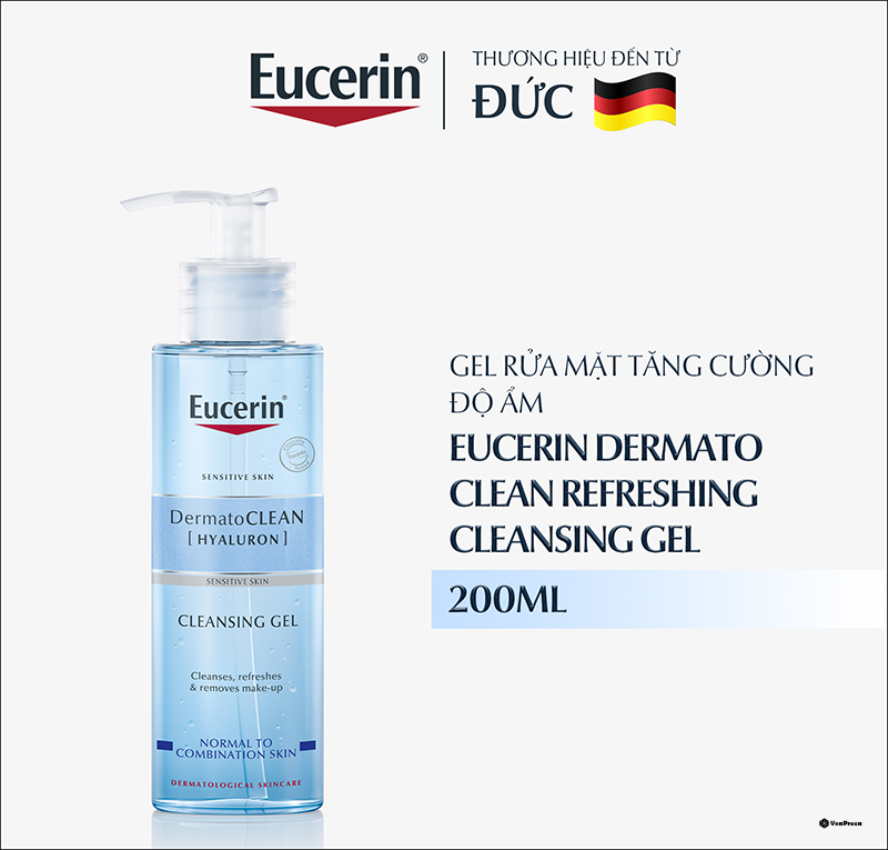 Sữa rửa mặt eucerin bán ở đâu - Gel rửa mặt Eucerin Dermato Clean Refreshing Cleansing Gel 