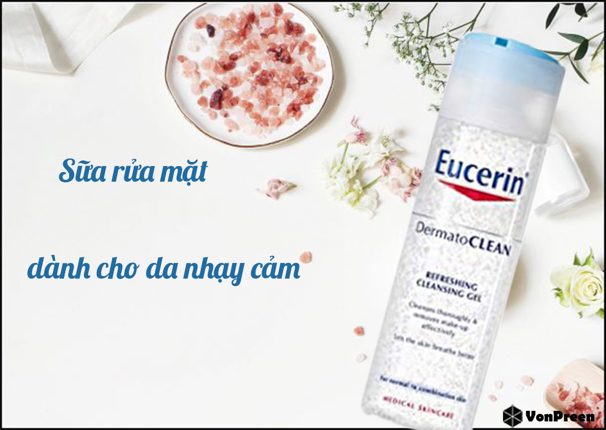 sữa rửa mặt eucerin cho da nhạy cảm