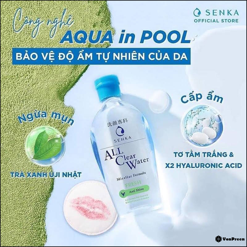 Nước tẩy trang Senka giá bao nhiêu - Nước tẩy trang Senka All Clear Water Fresh - 230ml 