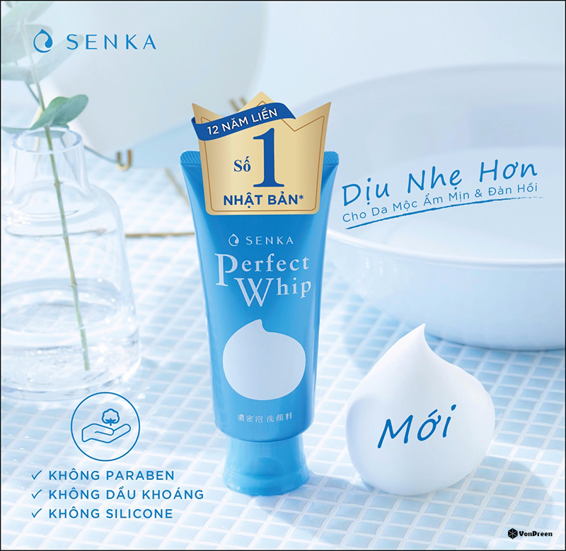 Cách tạo bọt sữa rửa mặt Senka - Sữa rửa mặt tạo bọt Senka Perfect Whip