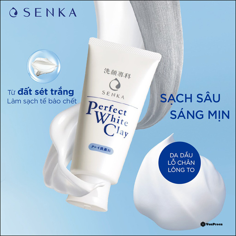 Có nên dùng sữa rửa mặt Senka - Sữa rửa mặt Senka Perfect White Clay