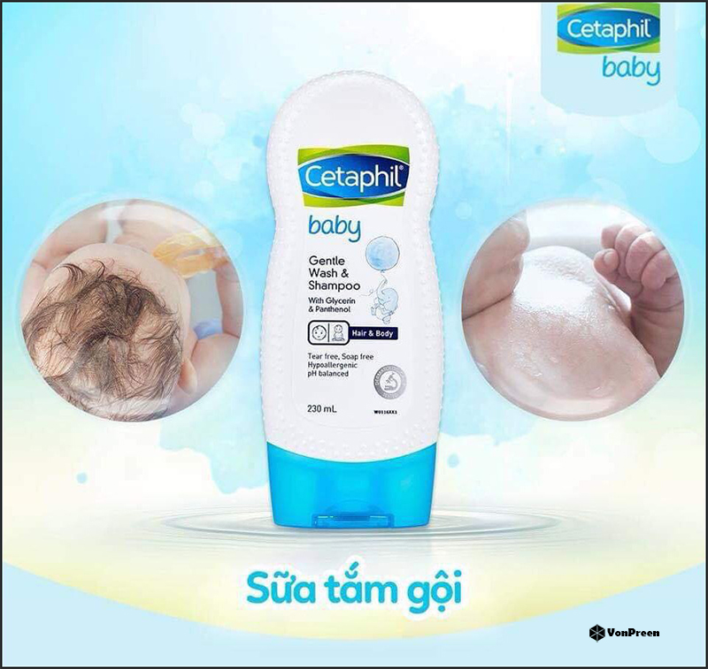 Sữa rửa mặt cho trẻ sơ sinh - . Sữa tắm gội toàn thân Cetaphil Baby Gentle Wash & Shampoo.