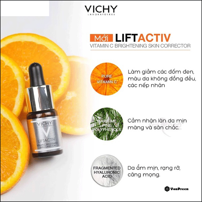 Mỹ phẩm Vichy - các bước sử dụng đúng cách để có một làn khỏe đẹp!!-Dưỡng chất Vichy Lifactive Vitamin C 10ml
