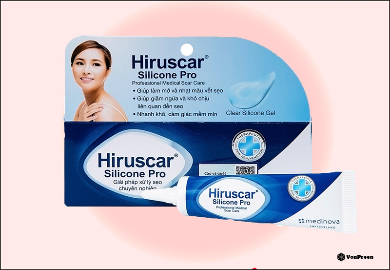 Kem dưỡng xóa sẹo lõm - Gel hỗ trợ trị sẹo Hiruscar Silicone Pro